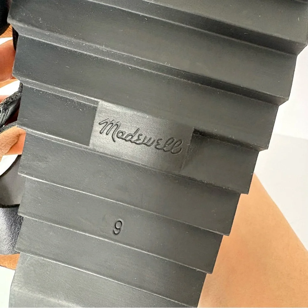 MADEWELL The Addie Leather Ankle Strap Sandals Lug Sole Black Size 9 - Picture 10 of 10